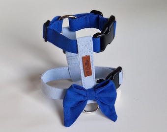 Pettorina per cani a forma di tazza da tè blu con fiocco, Pettorina per cani regolabile piccola, Pettorina per cani giocattolo minuscola, Pettorina per cani XS XXS, Pettorina per cani Puppy Step in, guinzaglio