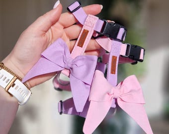 Pettorina per cani rosa pastello: pettorina regolabile in cotone per cuccioli