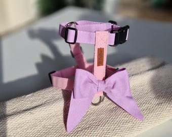 Pettorina viola pastello per cani di piccola taglia, Pettorina regolabile di alta qualità fatta a mano, Pettorina per cuccioli su misura, Pettorina anteriore a Y per cani