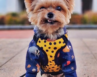 Yellow Chillbe Small Dog harness, Step in Dog harness, Adjustable Teacup Dog harness, Premium Dog harness, Custom Dog harness, Puppy harness