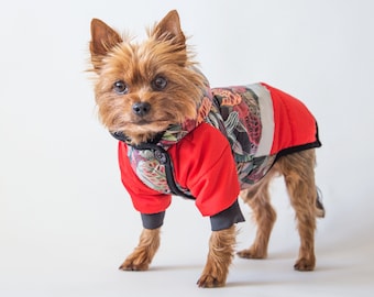 Teacup dog winter coat, Custom made small dog jacket, Puppy XXS / XS coat with reflective stripes, insulation layers. Tiny dog clothing.