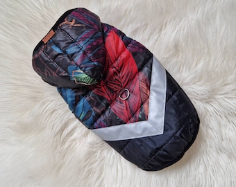 Teacup Dog Winter Vest: Floral Print, Water Repellent, Reflective XXS