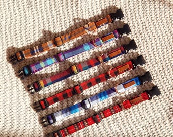 Teacup & Small Dog Collar, Adjustable XXS Puppy Collar, Lightweight Cotton Collar for Yorkie Chihuahua