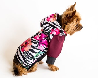 Dog raincoat made from softshell material, Teacup dog raincoat, Small dog Raincoat, XXS dog coat jacket, spring, autumn, summer dog clothing
