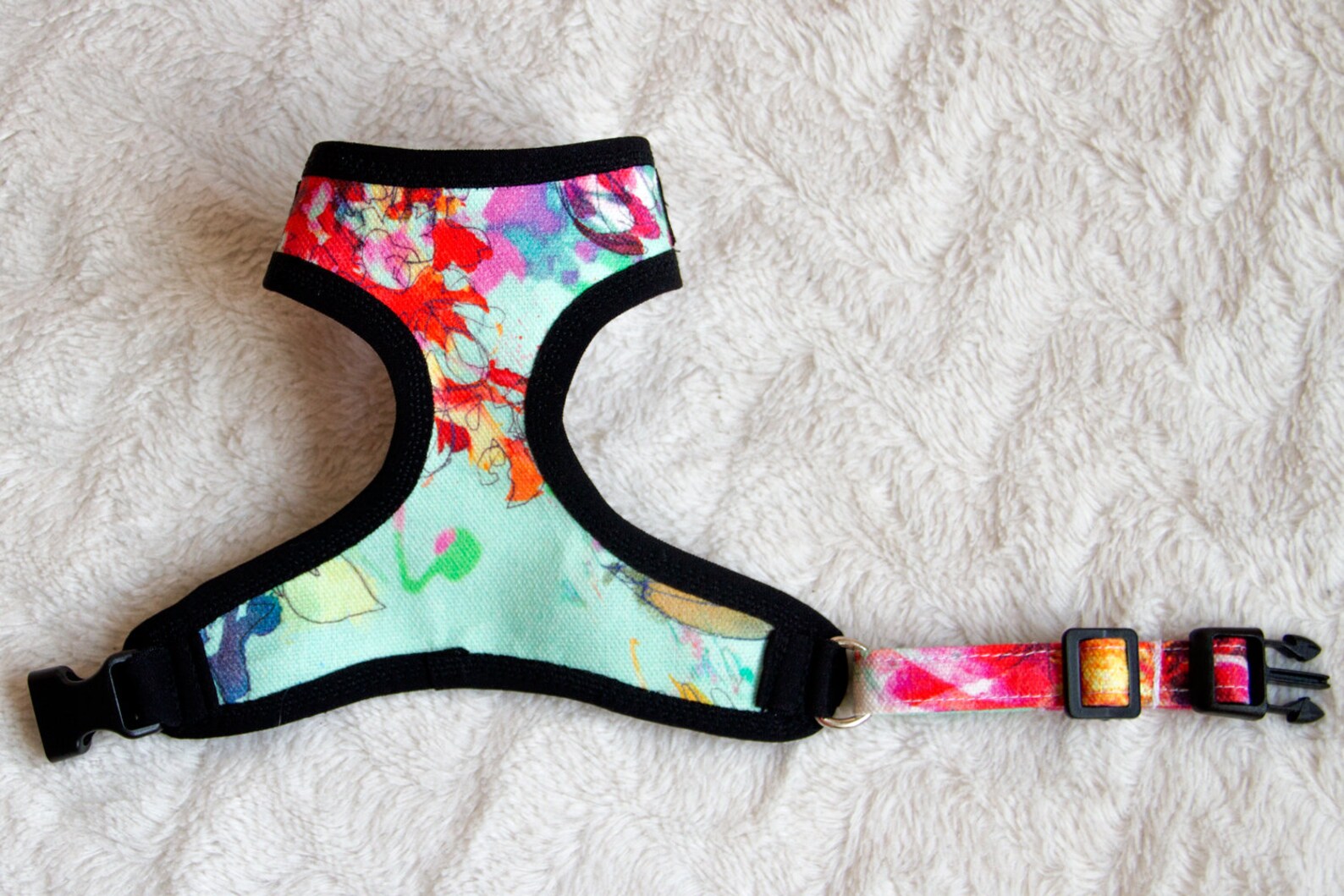 Adjustable Teacup Dog Harness Made From Mint / Pink Color Etsy