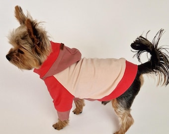 Teacup Dog Hoodie, Small Dog Clothes, Puppy Hoodie, Yorkie Chihuahua Outfit, XXS XS Dog Sweater, Custom Pink Dog Hoodie