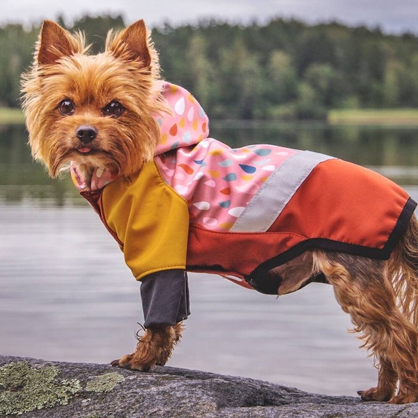 Dog raincoat made from softshell material, Teacup dog raincoat, Small dog Raincoat, XXS dog coat jacket, spring, autumn, summer dog clothing