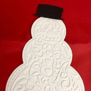 Sizzix Christmas Die Cuts * Embossed Snowman* Sizzix 657367 * White Cardstock * Cute Embossed Snowman! Set of Eight!