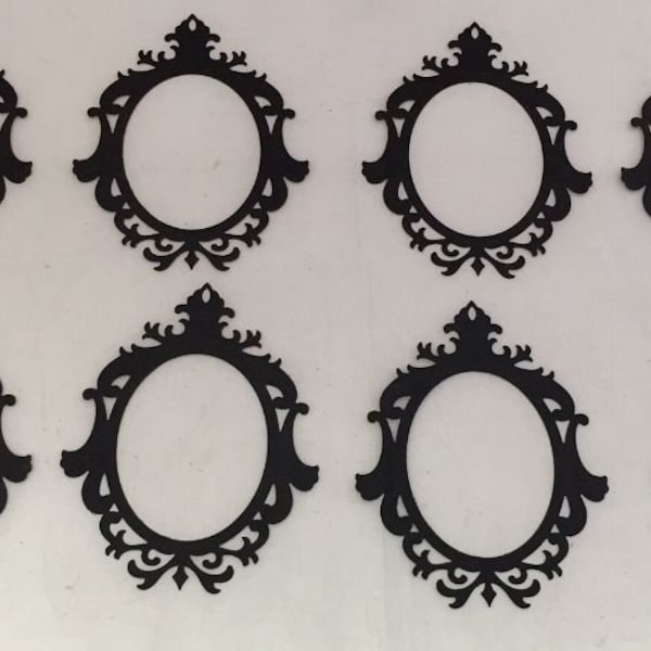 Die Cuts * Fancy Oval Frame * Eight Frames * Black Cardstock * Sizzix 658949 * Fancy Frame for your Photos!