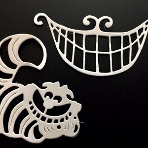 Alice In Wonderland Die Cuts * Cheshire Cat and Grin * Ten Sets * Black or White Cardstock * Whimsical Design!