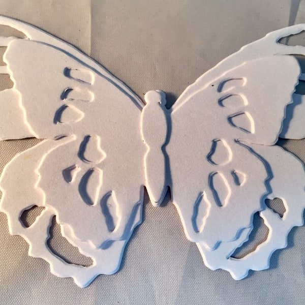 Tim Holtz Die Cuts * Tattered Butterflies * Set of 12 White Cardstock or Set of 8 Chipboard * Three Piece Butterfly *