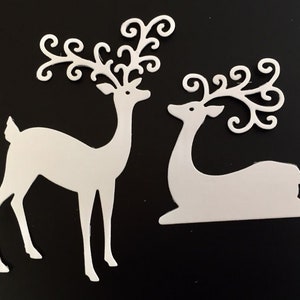 Deer Standing and Sitting* Seven Sets * White, Black or Kraft Cardstock * Whimsical Deer * Woodland * Christmas * Holiday