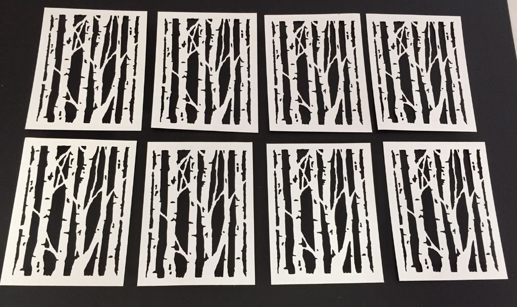 Tim Holtz Christmas Themed Die Cuts * Branched Birch Trees