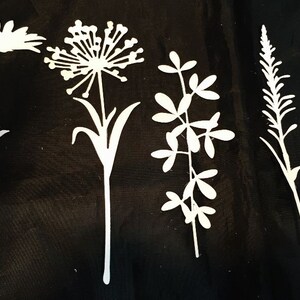 Tim Holtz Die Cuts * Wildflower Stems #2 * 15 Pieces * 3 Each of 5 Designs * White or Black Cardstock * 664164 * Wildflowers!