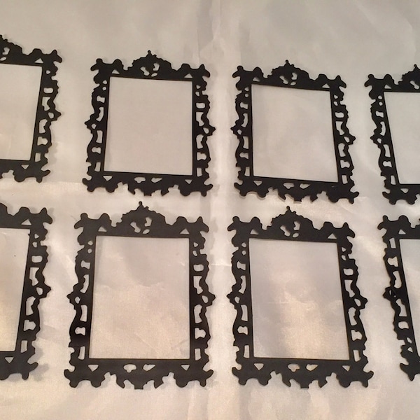 Tim Holtz Die Cuts * Ornate Frame #2 * Eight Frames * Cardstock * Sizzix 661195 * Black * White * Red *