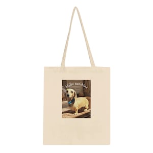 Miniature Dachshund Tote Bag - Eco-Friendly Cotton Bag for Dog Lovers