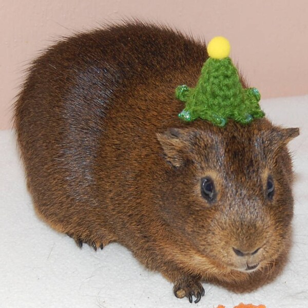 Christmas Tree Hat for Pets Small Animals Guinea Pig Rabbits Hedgehog Clothes Costume Accessories Holidays