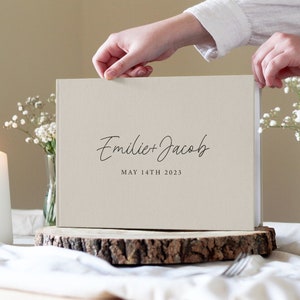 Modern Wedding Guest Book, Linen Wedding Guest Book, Printed Guestbook, Modern Guest Book, Personalised Guest Book, Unique Wedding Guestbook
