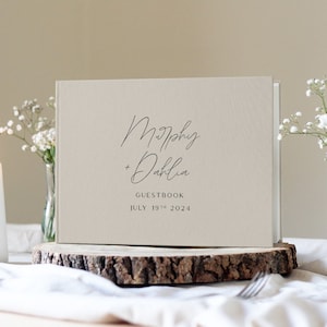 Classic Wedding Guestbook, Personalised Wedding Guest Book, Printed Guestbook, Simple Wedding Guestbook, Custom Guestbook