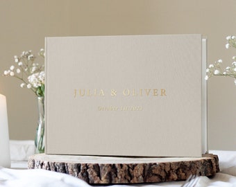 Gold Foil Wedding Guest Book, Modern Wedding Guest Book, Printed Guestbook, Personalised Guest Book, Guestbook with Gold Foil