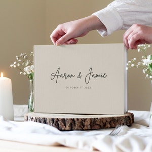 Contemporary Wedding Guest Book, Linen Wedding Guest Book, Printed Guestbook, Modern Guest Book, Personalised Guest Book, Wedding Guestbook