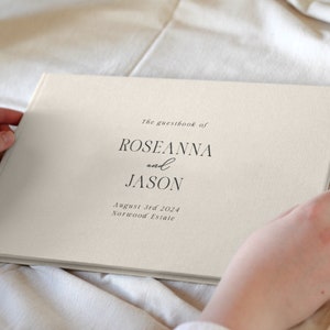 Personalized Linen Wedding Guestbook: Modern A4 Guest Book