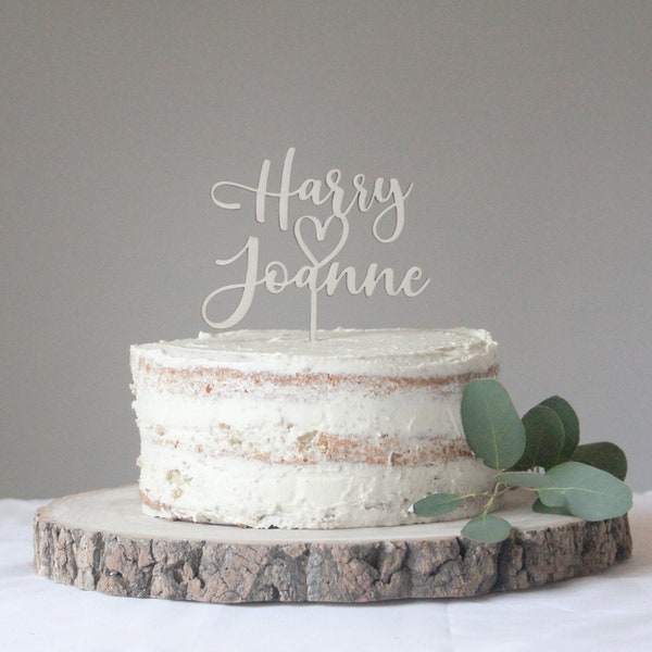 Topper per torta nuziale personalizzato con cuore carino, Topper per matrimonio a cuore, Topper per matrimonio con cuore d'amore, Topper per torta in legno, Decorazione di nozze personalizzata, Regalo