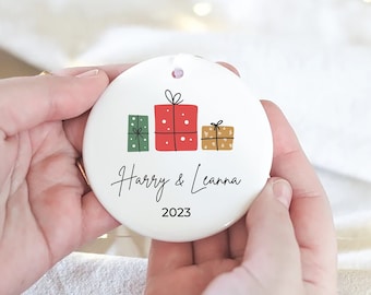 Custom Ornament, Personalised Bauble, Ceramic Bauble, Our First Christmas, Christmas Gift for Girlfriend, Christmas 2023 Bauble,