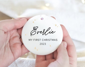 My First Christmas Bauble, Personalised Bauble, Ceramic Bauble, Baby's First Christmas, New Baby Ornament, My 1st Christmas 2023 bauble