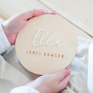 Birth Announcement Sign, Name Plaque For Baby, Nursery Name Sign, Wood Baby Name Sign, Baby Room Name Art, Nursery Decor, Birth Announcement image 1