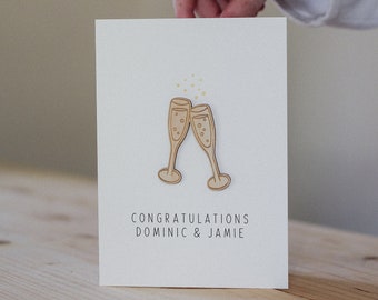 Personalised Engagement Card | Celebration Card | Wooden Card