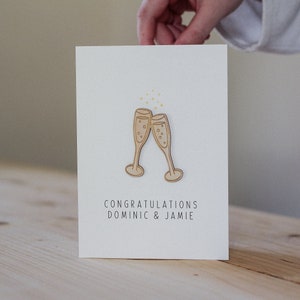 Personalised Engagement Card Celebration Card Wooden Card image 1