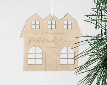 Gepersonaliseerde kerstbal, nieuw huis Kerstmis, kerstornament, kerstbal, housewarming cadeau, kerstbal, kerstcadeaus, cadeaus voor haar