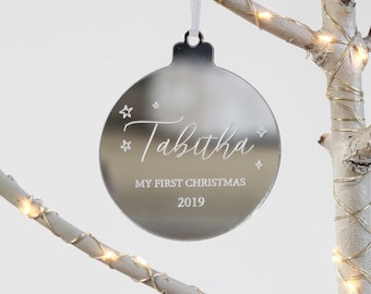Baby's First Christmas, First Christmas 2019, Personalised Gifts, New Baby Ornament, Gifts for New Mom, Custom Bauble, Custom Ornament