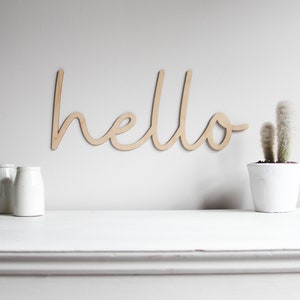 Wooden Hello Sign, Hello Wall Art Nursery Decor Kids Room Decor Hallway Sign Hallway Decor Welcome Sign Wall Art Wall Decor Home Decor Sign