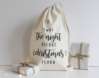 Gepersonaliseerde Santa Sack, Custom Santa Sack, Kerstavond Tas, Kerstavond Box, Kerstsok, Gepersonaliseerde Kous, Kerstzak