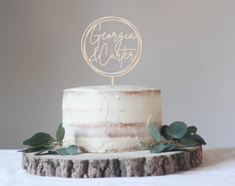 Couronne et prénoms de topper de gâteau en acrylique ou en bois, topper de couronne, topper de mariage coeur d'amour, topper de gâteau en bois, topper de gâteau de mariage en or