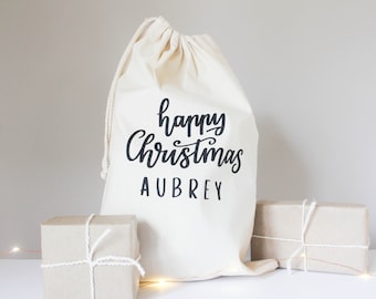 Christmas Eve Bag, Christmas Eve Box, Christmas Stocking, Personalised Stocking, Christmas Sack, Personalised Santa Sack, Custom Santa Sack