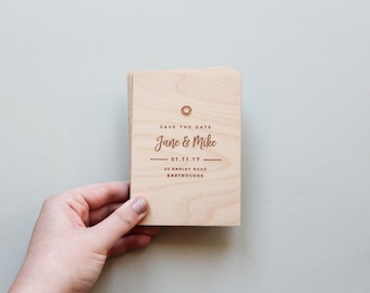 Wooden Save The Date Card, Save The Date Wood, Simple Save The Date, Rustic Save The Date, Modern Save The Date, Save The Date Cards
