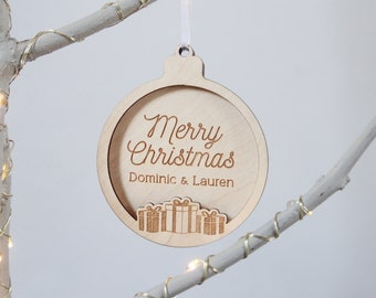 Merry Christmas Bauble, Custom Ornament, Christmas Ornament, First Christmas, Newlywed Ornament, Couple Xmas Ornaments, Gift for Couple