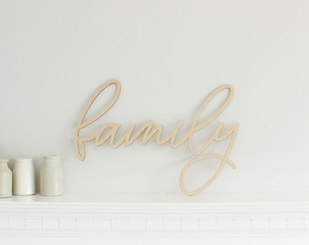 Wooden Family Sign, Family Wall Sign Wooden Wall Art Rustic Home Decor Dining Room Decor Wood Sign Housewarming Gift Family Decor Rustic