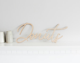 Wooden Donuts Sign, Donut Wall Sign Donut Wall Donut Wedding Wall Donut Kitchen Wall Art Donut Bar Sign Kitchen Decor Wedding Decor Fun Gift