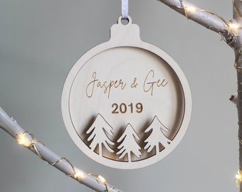 Unser erstes Weihnachten, benutzerdefinierte Ornament, Weihnachtsverzierung, erstes Weihnachten, Brautpaar-Ornamente, Paar-Weihnachtsverzierungen, Geschenk für Freundin