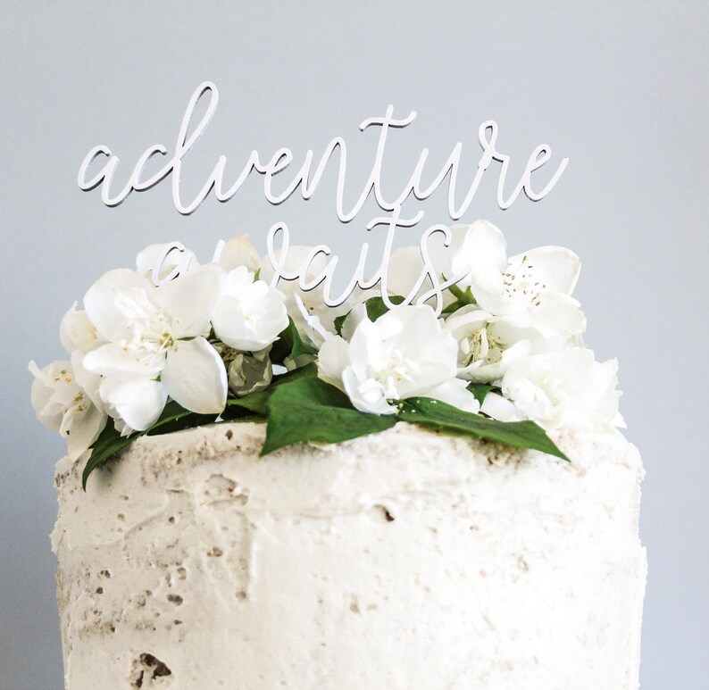 Adventure Awaits Baby Shower Cake Topper in White Baby Etsy UK
