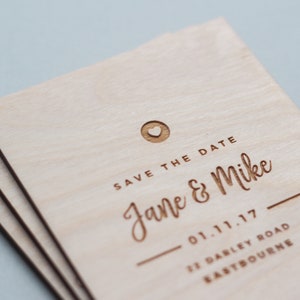 Wooden Save The Date Card, Save The Date Wood, Simple Save The Date, Rustic Save The Date, Modern Save The Date, Save The Date Cards image 5