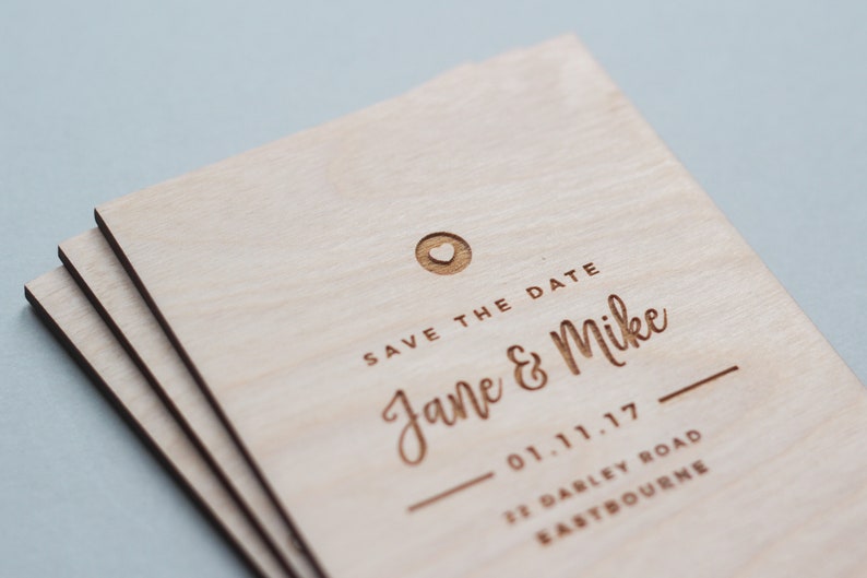 Wooden Save The Date Card, Save The Date Wood, Simple Save The Date, Rustic Save The Date, Modern Save The Date, Save The Date Cards image 5