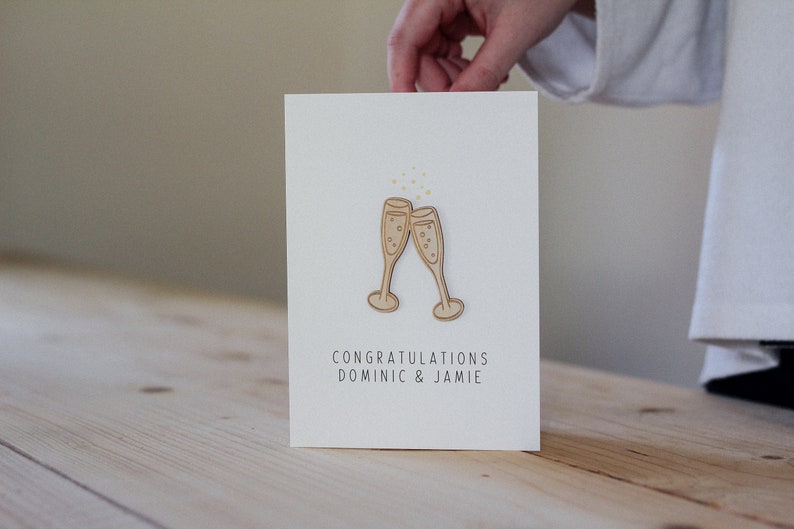 Personalised Engagement Card Celebration Card Wooden Card image 1