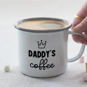 Personalised coffee mug, custom mug, gift for Daddy, engraved mug, personalised enamel mug, gift for Dad, coffee lover gift, image 4