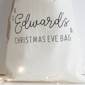 Christmas Eve Bag, Custom Santa Sack, Christmas Eve Gift, Christmas Eve Box, Christmas Stocking, Personalised Stocking, Christmas Sack image 4