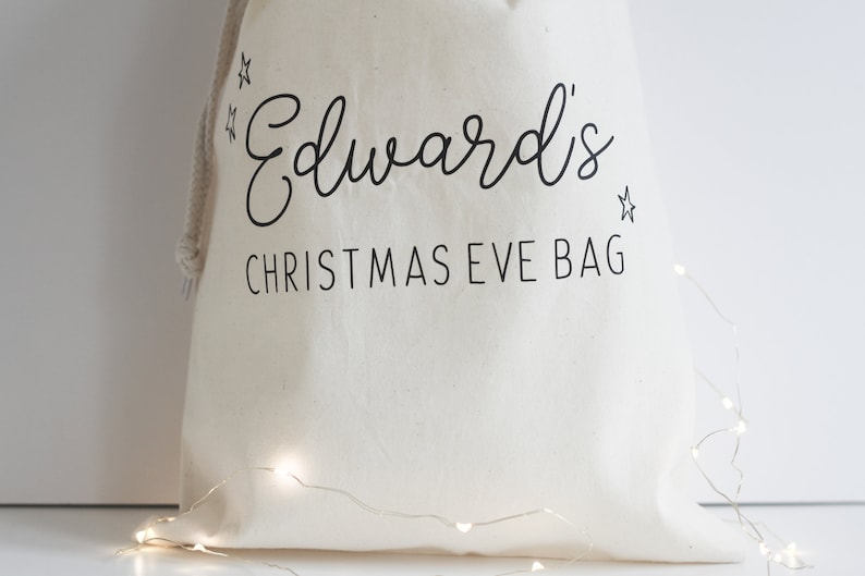 Christmas Eve Bag, Custom Santa Sack, Christmas Eve Gift, Christmas Eve Box, Christmas Stocking, Personalised Stocking, Christmas Sack image 4